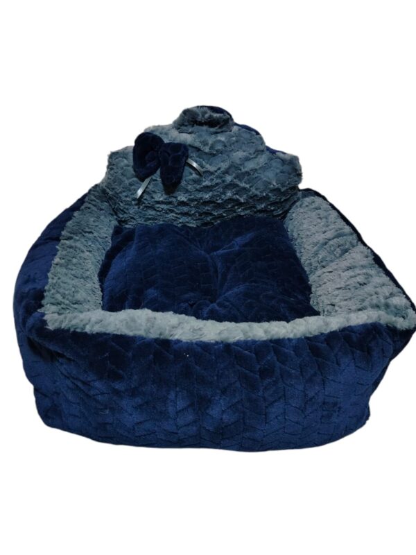Cama para perros y gatos suave azul-gris Talla S-M