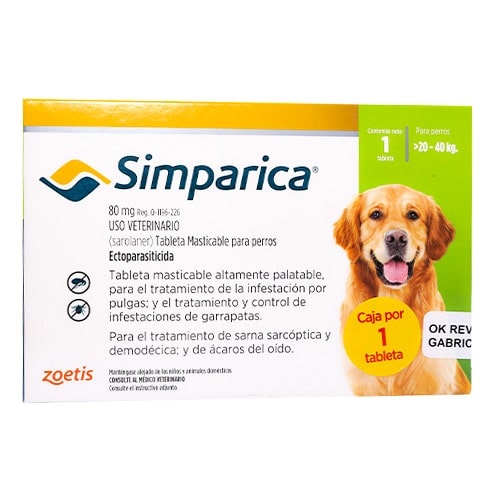 Simparica ectoparasiticida masticable para perro